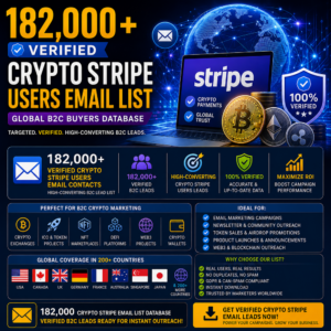 182,000 Verified Crypto Stripe Users Email List – Global B2C Buyers Database
