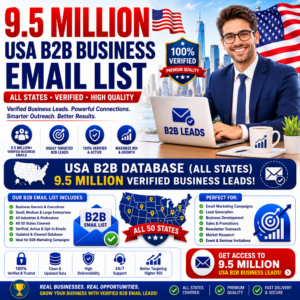 9.5 Million USA B2B Business Email List – All States Verified Leads Database