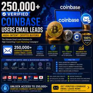 250,000+ Verified Coinbase Users Email Leads – High-Intent Crypto Buyers