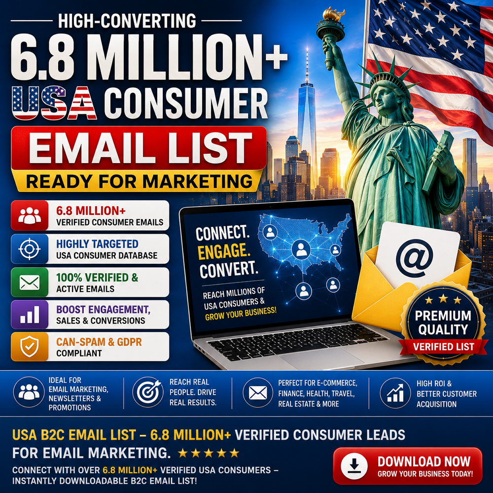 High-Converting 6.8 Million USA Consumer Email List – Ready for Marketing