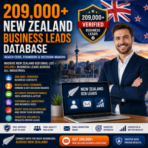209,000+ New Zealand Business Leads Database – Reach CEOs, Founders & Decision-Makers