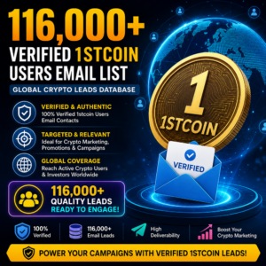 116,000 Verified 1stcoin Users Email List – Global Crypto Leads Database