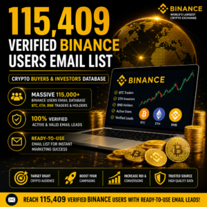 115,000+ Verified Binance Users Email List – Crypto Buyers & Investors Database