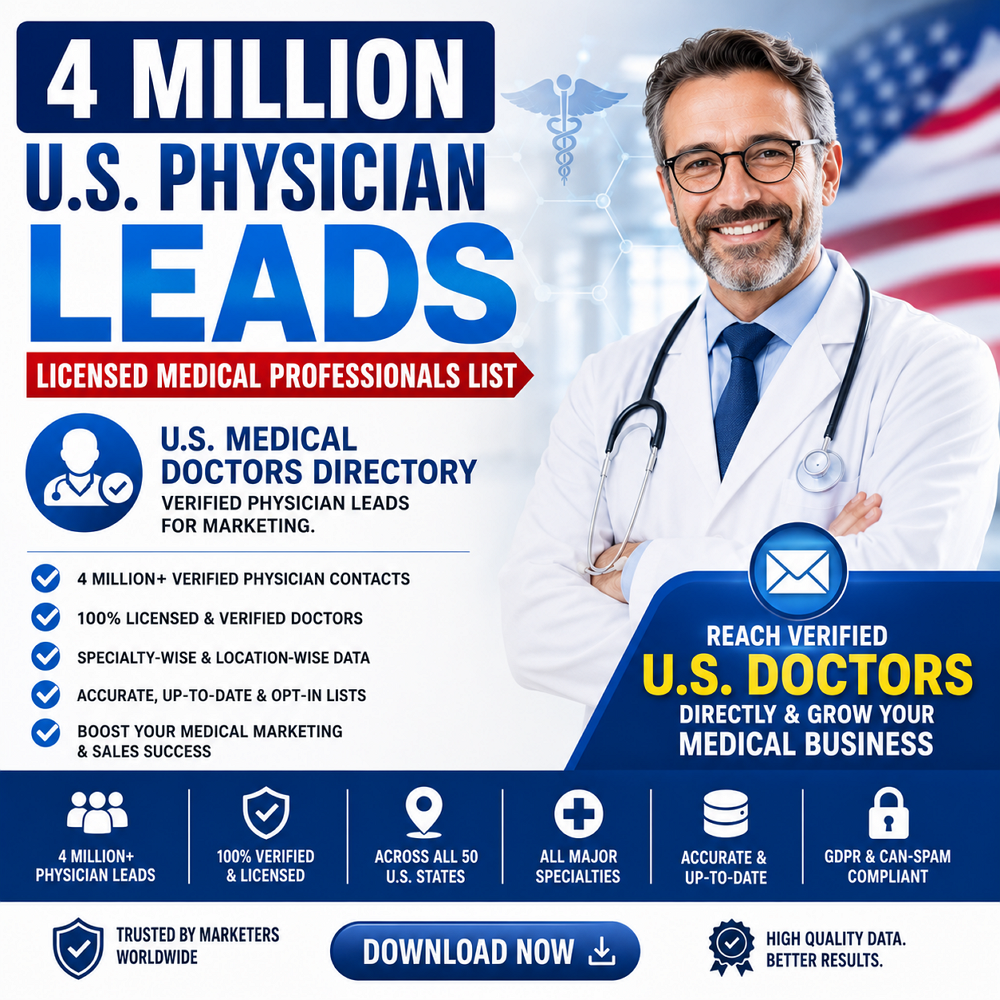 U.S. Physician Leads – Licensed Medical Professionals List