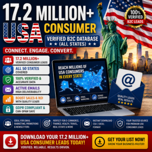 17.2 Million+ USA Consumer Leads – Verified B2C Database (All States)
