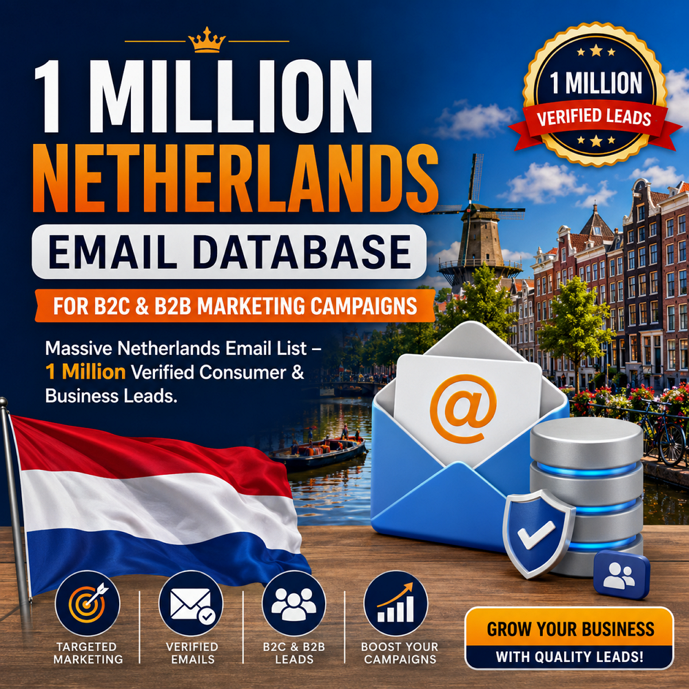 1 Million Netherlands Email Database for B2C & B2B Marketing Campaigns