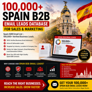 100,000 Spain B2B Email Leads Database for Sales & Marketing