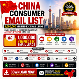 China Consumer Email List – 1,000,000 Verified B2C Email Leads