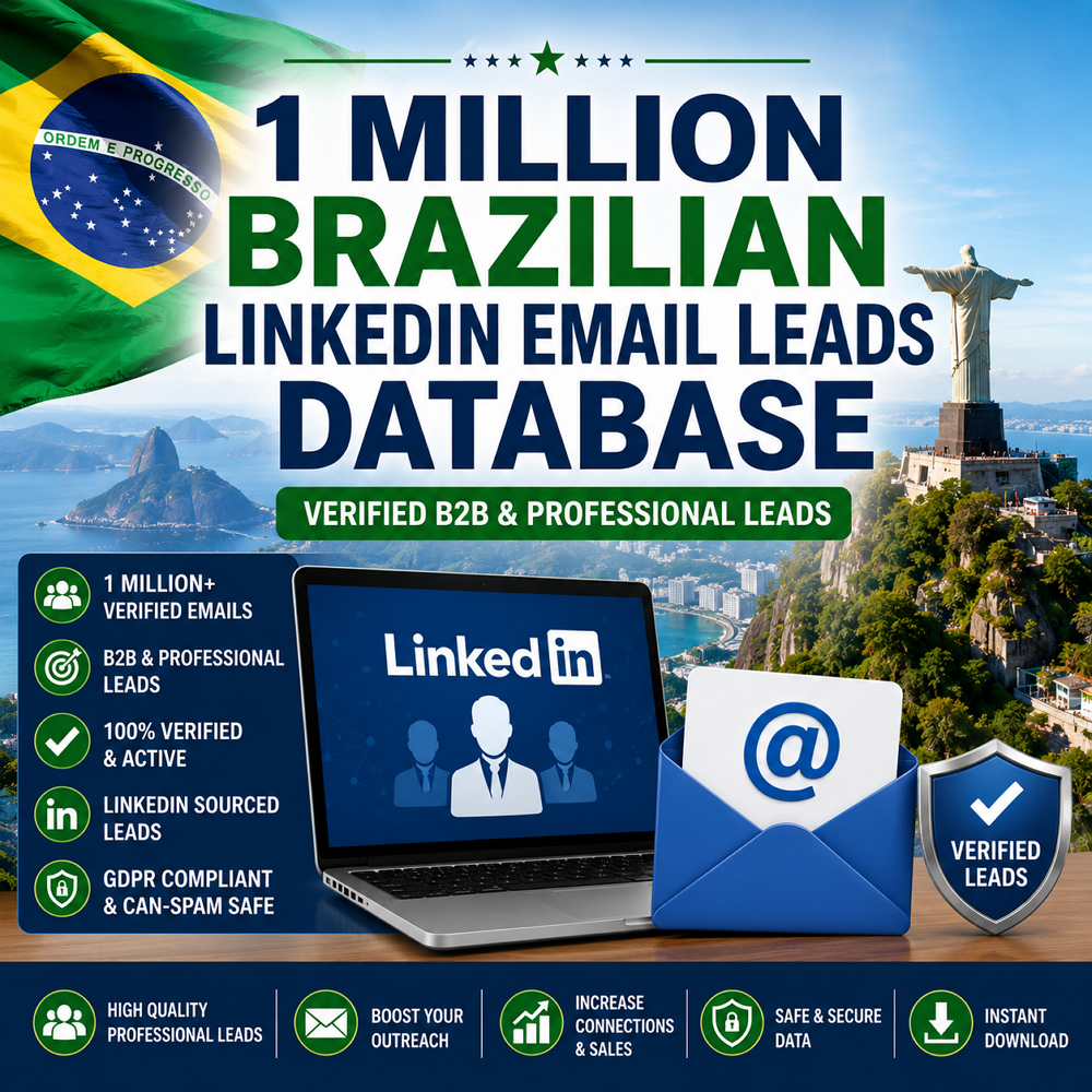 1 Million Brazilian LinkedIn Email Leads Database – Verified B2B & Professional Leads