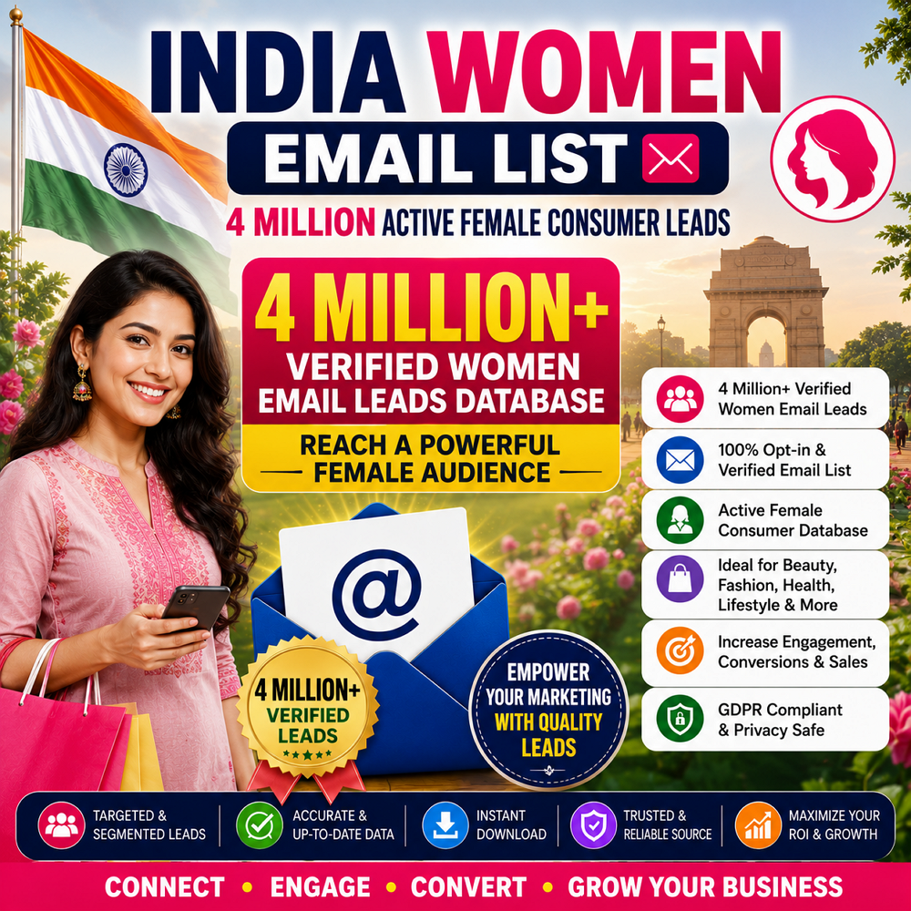 India Women Email List – 4 Million Active Female Consumer Leads
