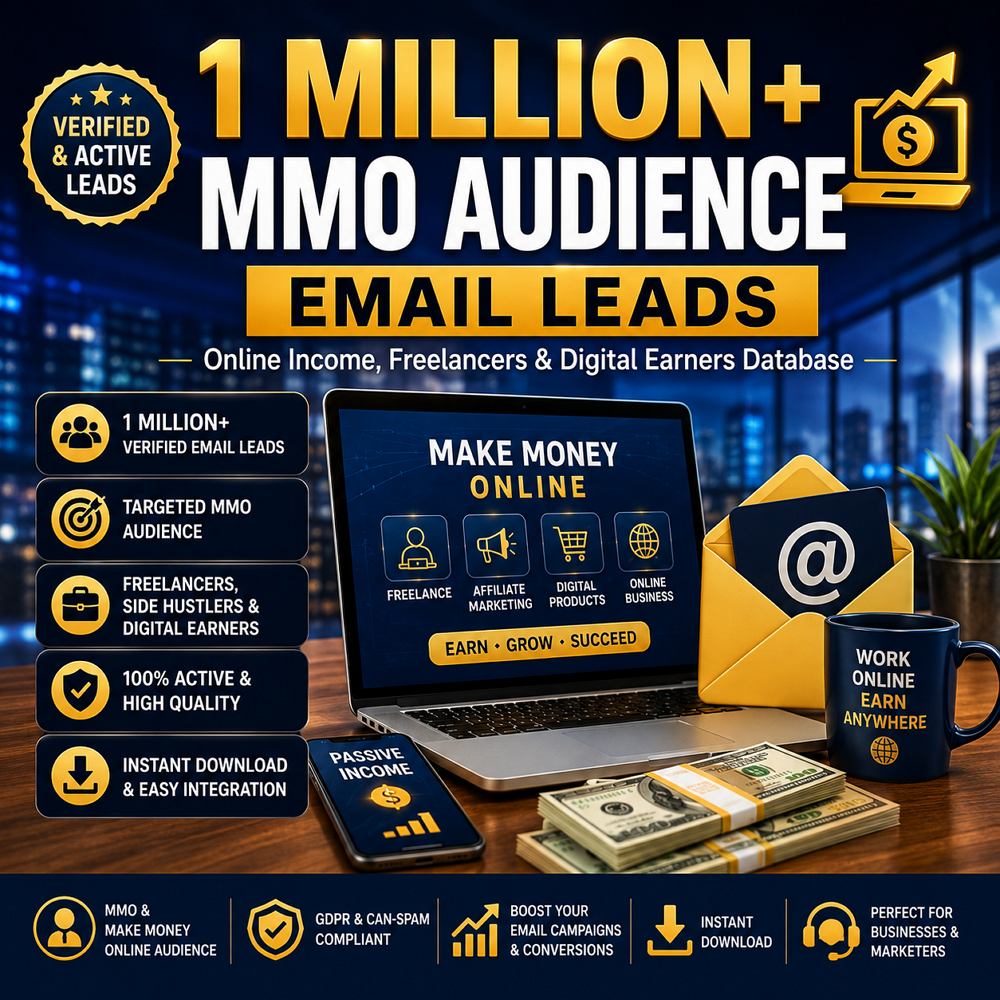 1 Million+ MMO Audience Email Leads – Online Income, Freelancers & Digital Earners Database