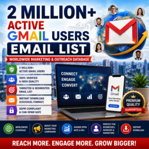2 Million+ Active Gmail Users Email List – Worldwide Marketing & Outreach Database