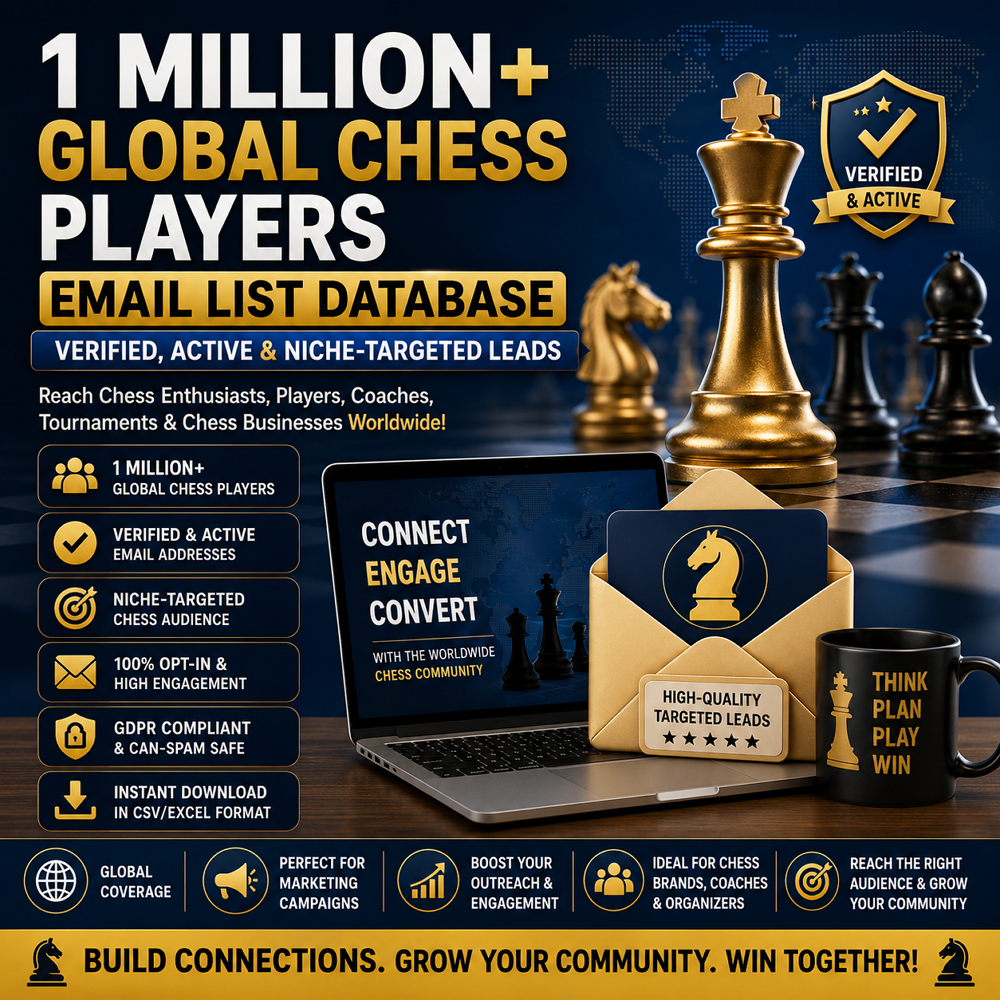1 Million+ Global Chess Players Email List Database – Verified, Active & Niche-Targeted Leads
