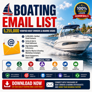 Boating Email List – 5,255,000 Verified Boat Owners & Marine Users