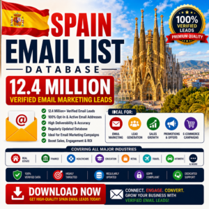 Spain Email List Database – 12.4 Million Verified Email Marketing Leads