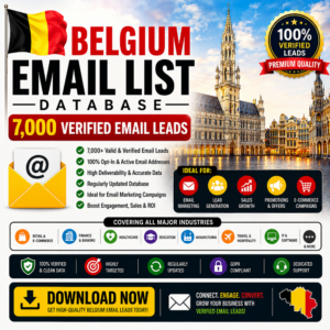 Belgium Email List Database – 7,000 Verified Email Leads