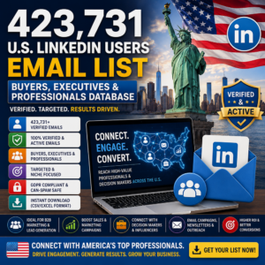 423,731 U.S. LinkedIn Users Email List – Buyers, Executives & Professionals Database