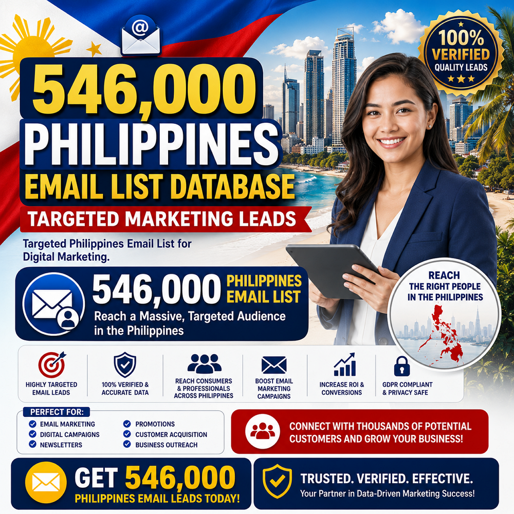 546,000 Philippines Email List Database – Targeted Marketing Leads