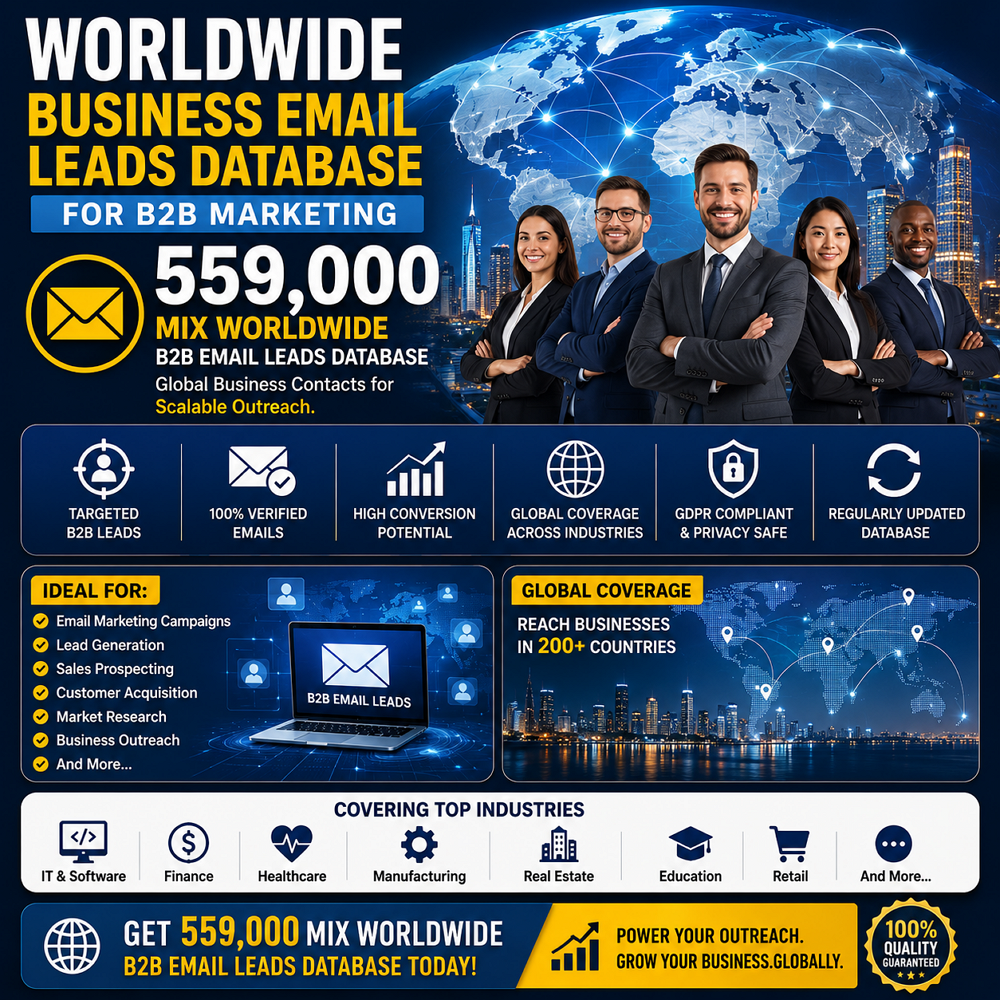 Worldwide Business Email Leads Database for B2B Marketing