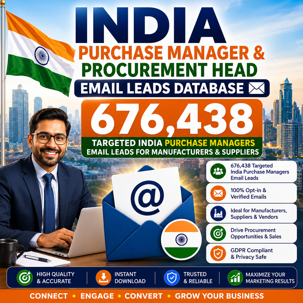 India Purchase Manager & Procurement Head Email Leads Database