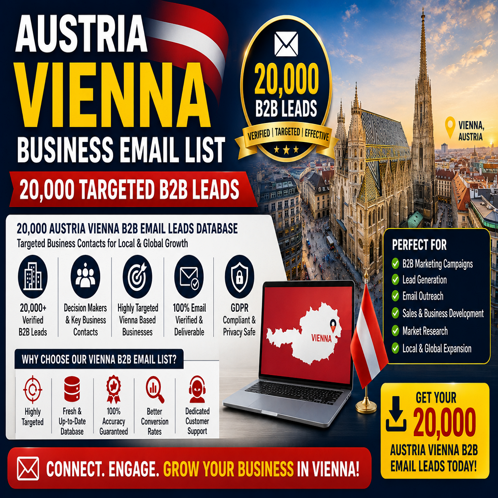 Austria Vienna Business Email List – 20,000 Targeted B2B Leads