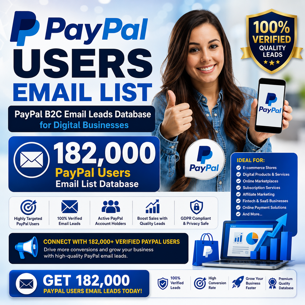 PayPal Users Email List – 182,000 PayPal Customers Email Leads Database for Digital Businesses - Image 2