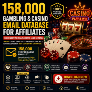 158,000 Gambling & Casino Email Database for Affiliates