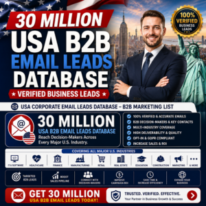 30 Million USA B2B Email Leads Database – Verified Business Leads