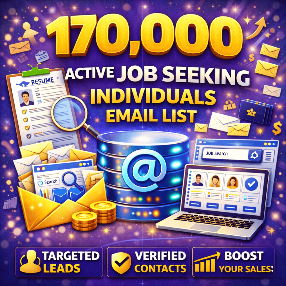 Job Seekers Email List Database – 170,000 Career & Recruitment Leads