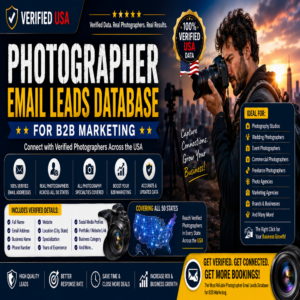 2,500 USA Photographer Email Leads Database