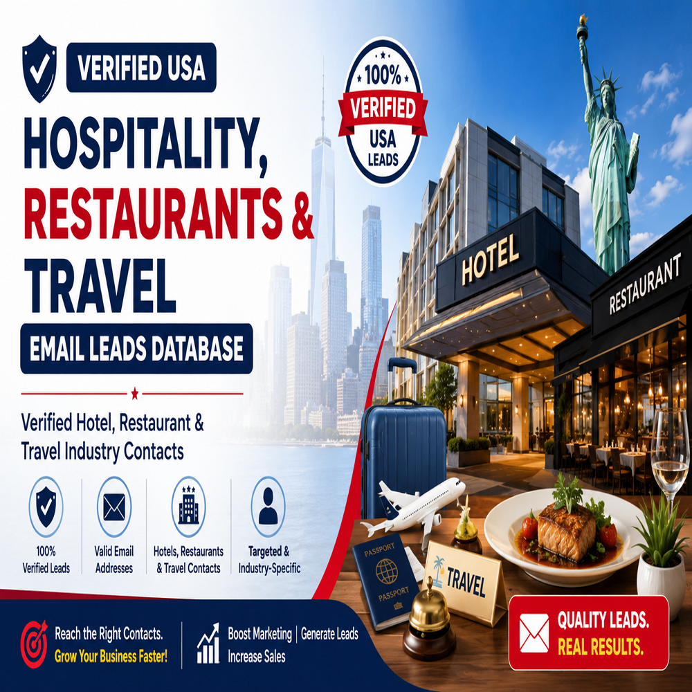 440,000+ USA Hospitality, Restaurants & Travel Email Leads Database