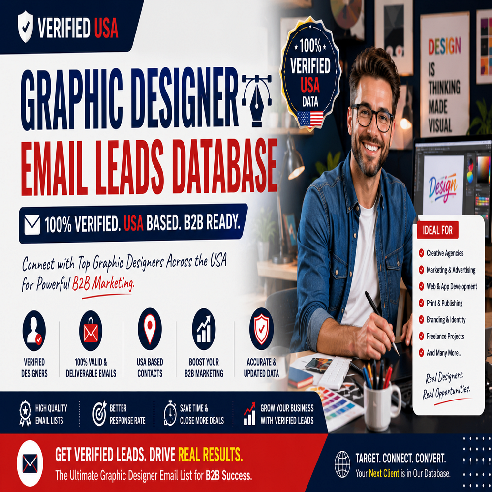 2,500 USA Graphic Designer Email Leads Database