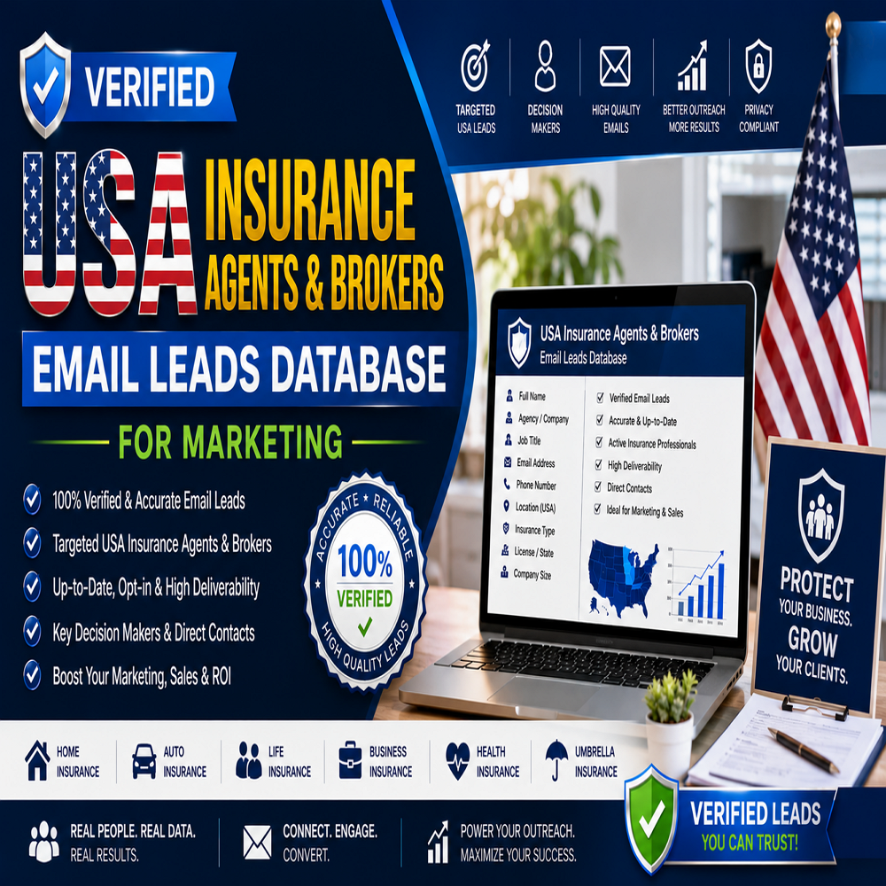 304,000+ USA Insurance Agents & Brokers Email Leads Database