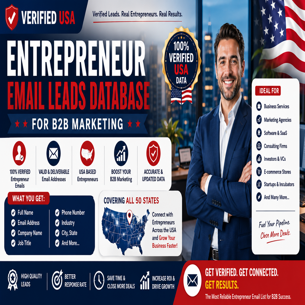 2,500 USA Entrepreneur Email Leads Database