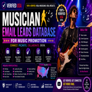 2,500 USA Musician Email Leads Database
