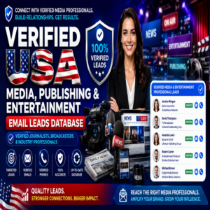 583,000+ USA Media, Publishing & Entertainment Email Leads Database